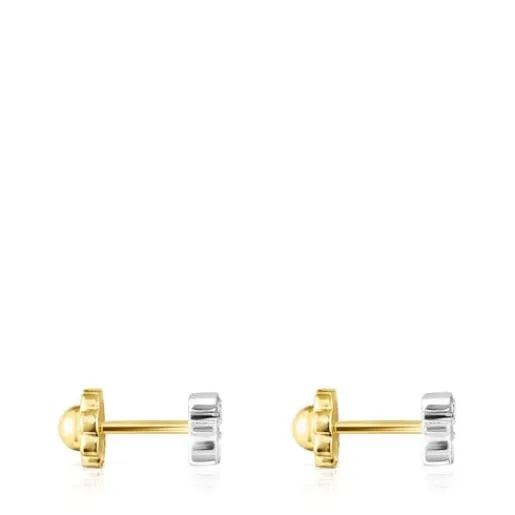 Pendientes oso de oro blanco y diamantes Puppies^TOUS Online
