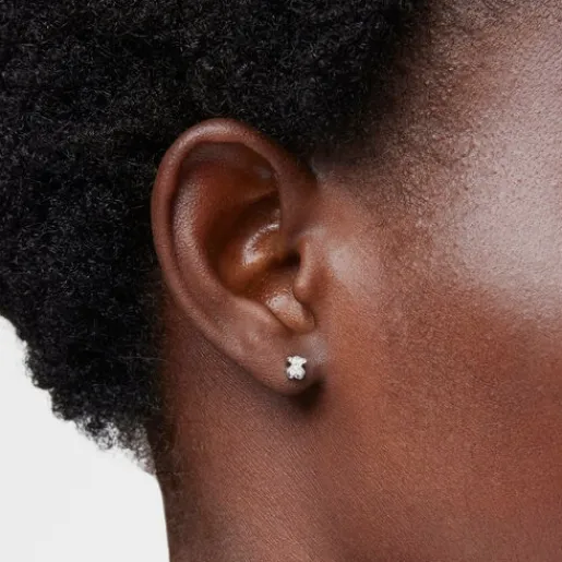 Pendientes oso de oro blanco y diamantes Puppies^TOUS Online