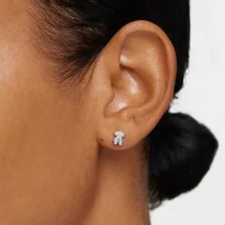 Pendientes oso de oro blanco y diamantes Puppies^TOUS Online