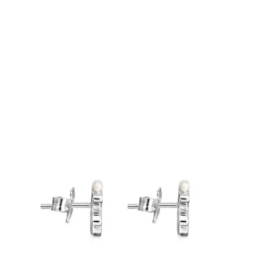 Pendientes oso de plata y perlas Real Sisy^TOUS Online