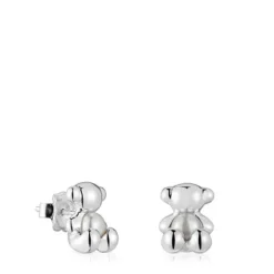 Pendientes oso pequeños de plata y nácar Bold Bear^TOUS Discount