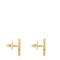 Pendientes pequeños con baño de oro 18 kt sobre plata 14 mm MANIFESTO^TOUS Clearance