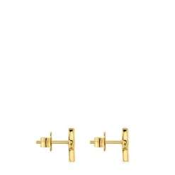 Pendientes pequeños con baño de oro 18 kt sobre plata MANIFESTO^TOUS