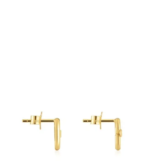 Pendientes pequeños de oro 10 mm Hold Oval^TOUS Best