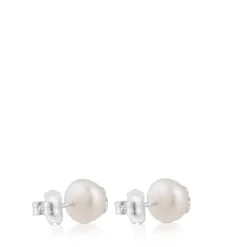 Pendientes pequeños de y perlas Bear^TOUS