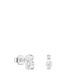 Pendientes pequeños oso de plata con perlas cultivadas 8 mm I-Bear^TOUS Best