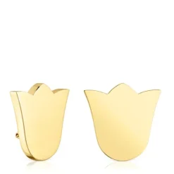 Pendientes tulipa con baño de oro 18 kt sobre plata 29 mm Sweet Dolls^TOUS Outlet