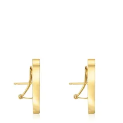 Pendientes tulipa con baño de oro 18 kt sobre plata 29 mm Sweet Dolls^TOUS Outlet