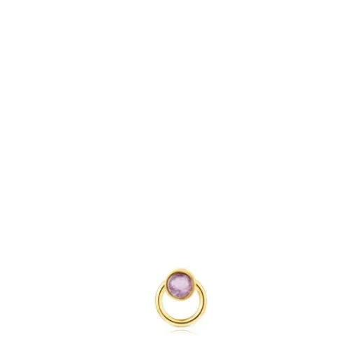 Piercing de acero IP dorado y amatista Plump^TOUS Online