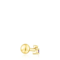 Piercing de acero IP dorado oso y amatista New Motif^TOUS Discount