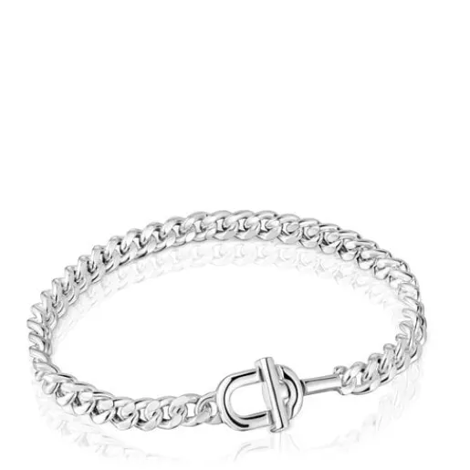 Pulsera barbada de plata MANIFESTO^TOUS Discount