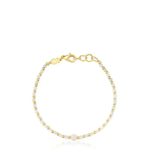Pulsera bolas con baño de oro 18 kt sobre plata, berilo y morganita Basic Colors^TOUS Best