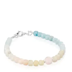 Pulsera bolas cuarzo rosa y berilos multicolor Basic Colors^TOUS Sale