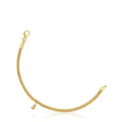 Pulsera cadena barbada con baño de oro 18 kt sobre plata Bold Bear^TOUS Discount