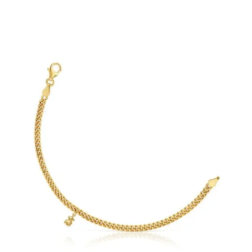 Pulsera cadena barbada con baño de oro 18 kt sobre plata Bold Bear^TOUS Discount