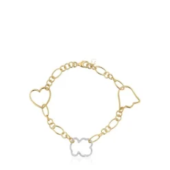 Pulsera cadena bicolor con motivos New Silueta^TOUS Discount