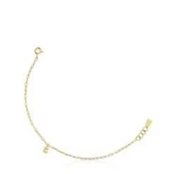 Pulsera cadena con baño de oro 18 kt sobre plata y anillas ovales Bold Bear^TOUS Best
