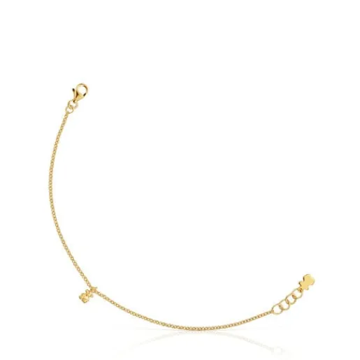 Pulsera cadena con baño de oro 18 kt sobre plata y anillas redondas Bold Bear^TOUS Outlet