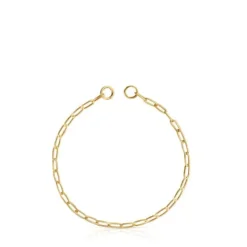 Pulsera cadena con baño de oro 18 kt sobre plata Hold Oval^TOUS Online