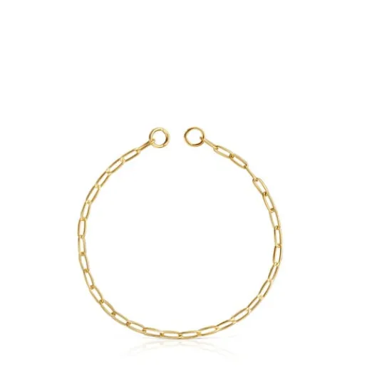 Pulsera cadena con baño de oro 18 kt sobre plata Hold Oval^TOUS Online