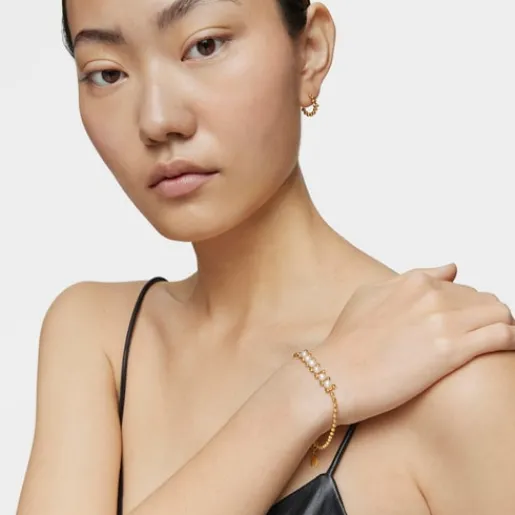 Pulsera cadena con baño de oro de 18 kt sobre plata y perlas cultivadas Gloss^TOUS Discount