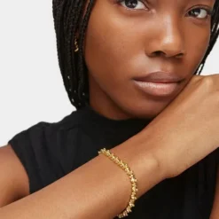 Pulsera cadena con baño de oro 18 kt sobre plata motivos oso Bold Bear^TOUS Online
