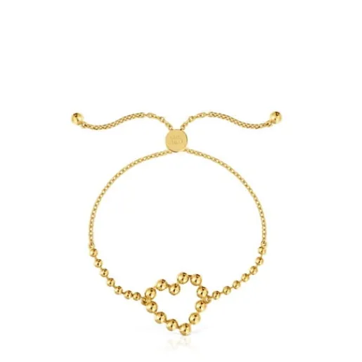 Pulsera cadena corazón con baño de oro 18 kt sobre plata Sugar Party^TOUS Outlet