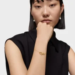 Pulsera cadena de oro doble Hold Oval^TOUS Clearance