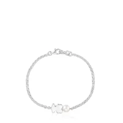 Pulsera cadena de plata, motivo oso y perla cultivada Sweet Dolls^TOUS Outlet
