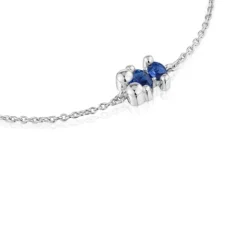 Pulsera cadena motivo oso de y zafiro azul creado en laboratorio Color Bear LGG^TOUS New