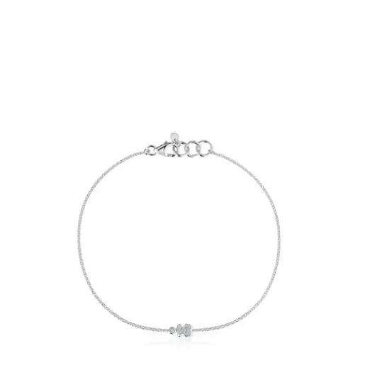 Pulsera cadena oso de oro blanco con diamantes Grain^TOUS Best