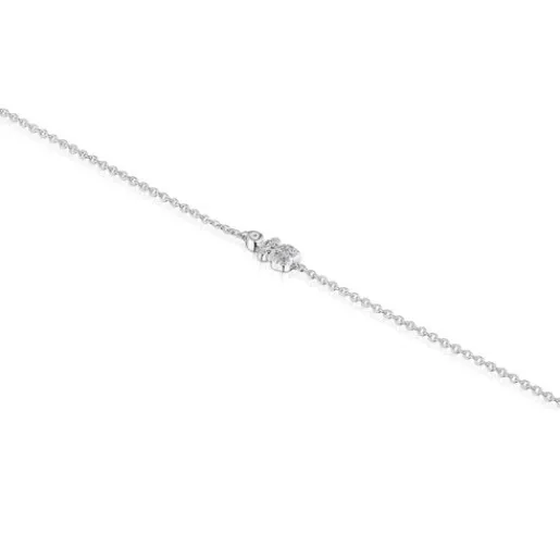 Pulsera cadena oso de oro blanco con diamantes Grain^TOUS Best