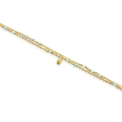 Pulsera con baño de oro 18 kt sobre plata y amazonita Bold Bear^TOUS Discount