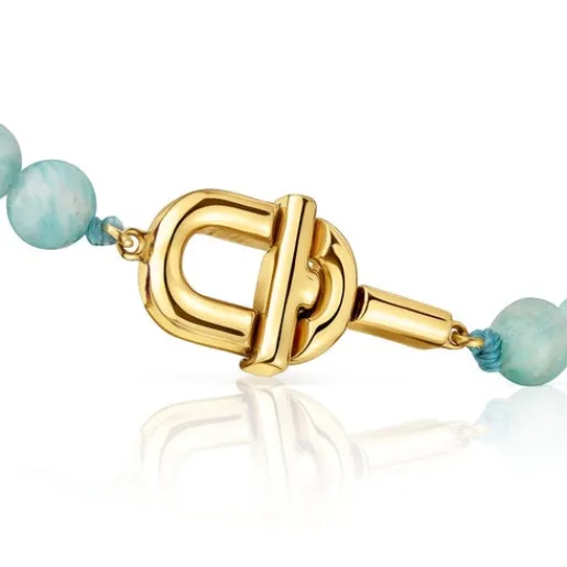 Pulsera con baño de oro 18 kt sobre plata y amazonitas MANIFESTO^TOUS Hot