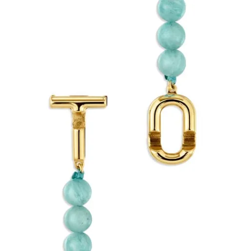 Pulsera con baño de oro 18 kt sobre plata y amazonitas MANIFESTO^TOUS Hot