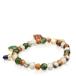 Pulsera con baño de oro 18 kt sobre plata y ágatas Good Vibes^TOUS Discount