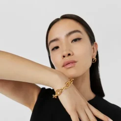 Pulsera con baño de oro 18 kt sobre plata Bent^TOUS Outlet