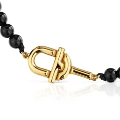 Pulsera con baño de oro 18 kt sobre plata y ónix MANIFESTO^TOUS Discount