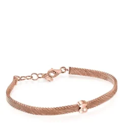 Pulsera con baño de oro rosa 18 kt sobre plata y perla Real Sisy^TOUS Discount