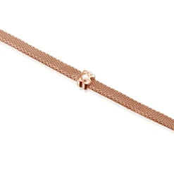 Pulsera con baño de oro rosa 18 kt sobre plata y perla Real Sisy^TOUS Discount