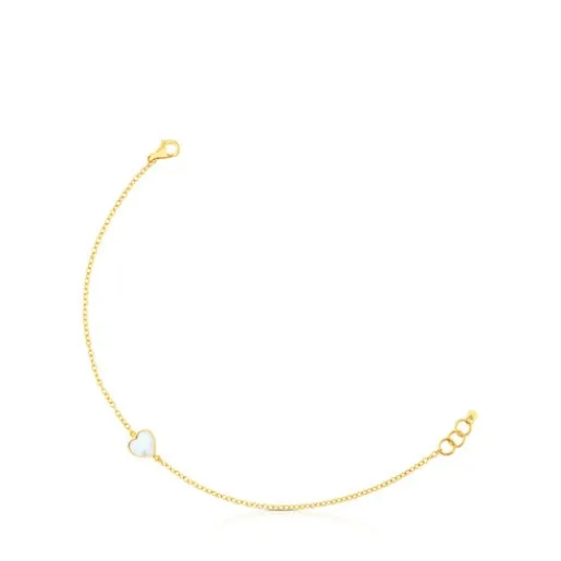 Pulsera corazón de oro y nácar XXS^TOUS New