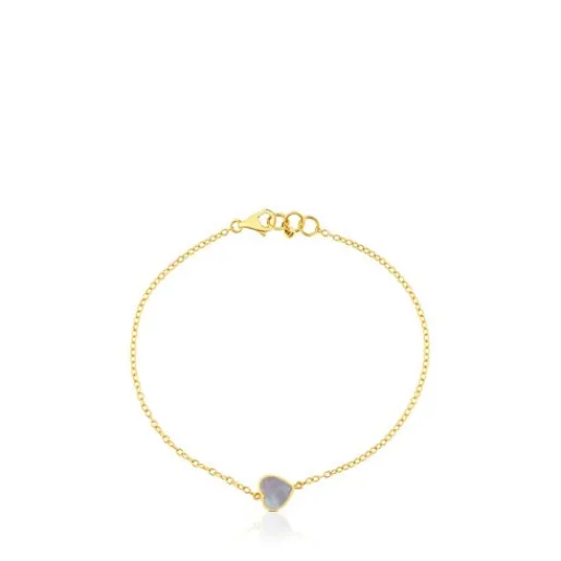Pulsera corazón de oro y nácar XXS^TOUS New