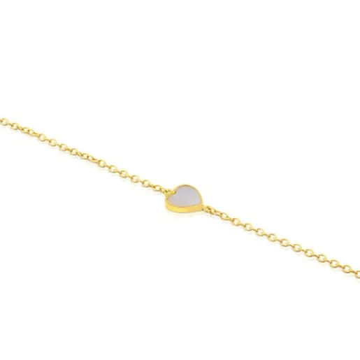 Pulsera corazón de oro y nácar XXS^TOUS New