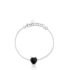 Pulsera corazón de plata y ónix Color Pills^TOUS Outlet