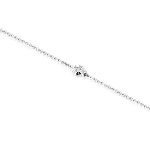 Pulsera cruz de oro blanco y diamantes Les Classiques^TOUS Online