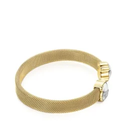 Pulsera de acero IP dorado y howlita Mesh Color^TOUS Sale
