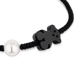 Pulsera de cordón en color negro con ónix y perla cultivada Tibet^TOUS Hot