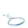Pulsera de cordón turquesa y azul marino con oso de plata Bold Bear^TOUS New