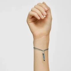 Pulsera de cordón turquesa y azul marino con oso de plata Bold Bear^TOUS New