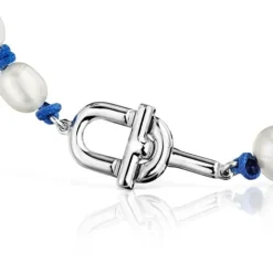 Pulsera de nylon azul con y perlas cultivadas MANIFESTO^TOUS Online